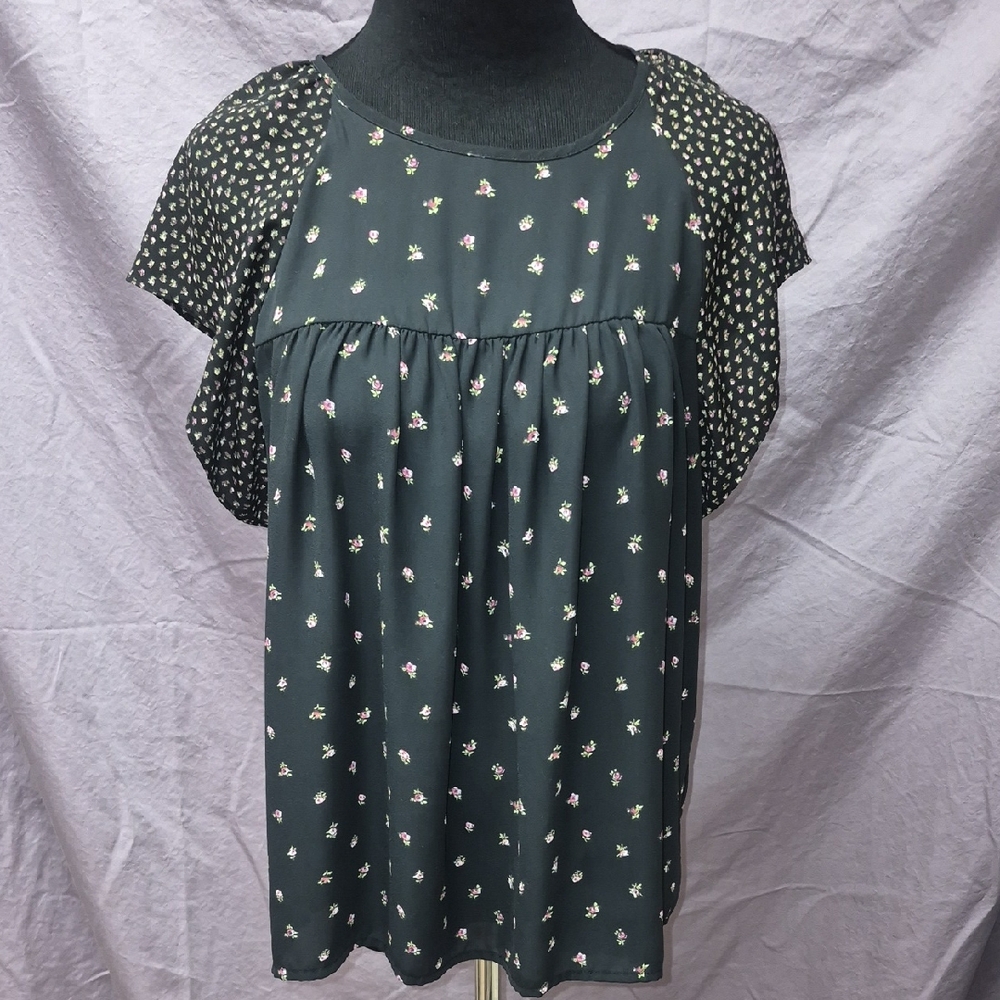 GAP Black Floral Blouse